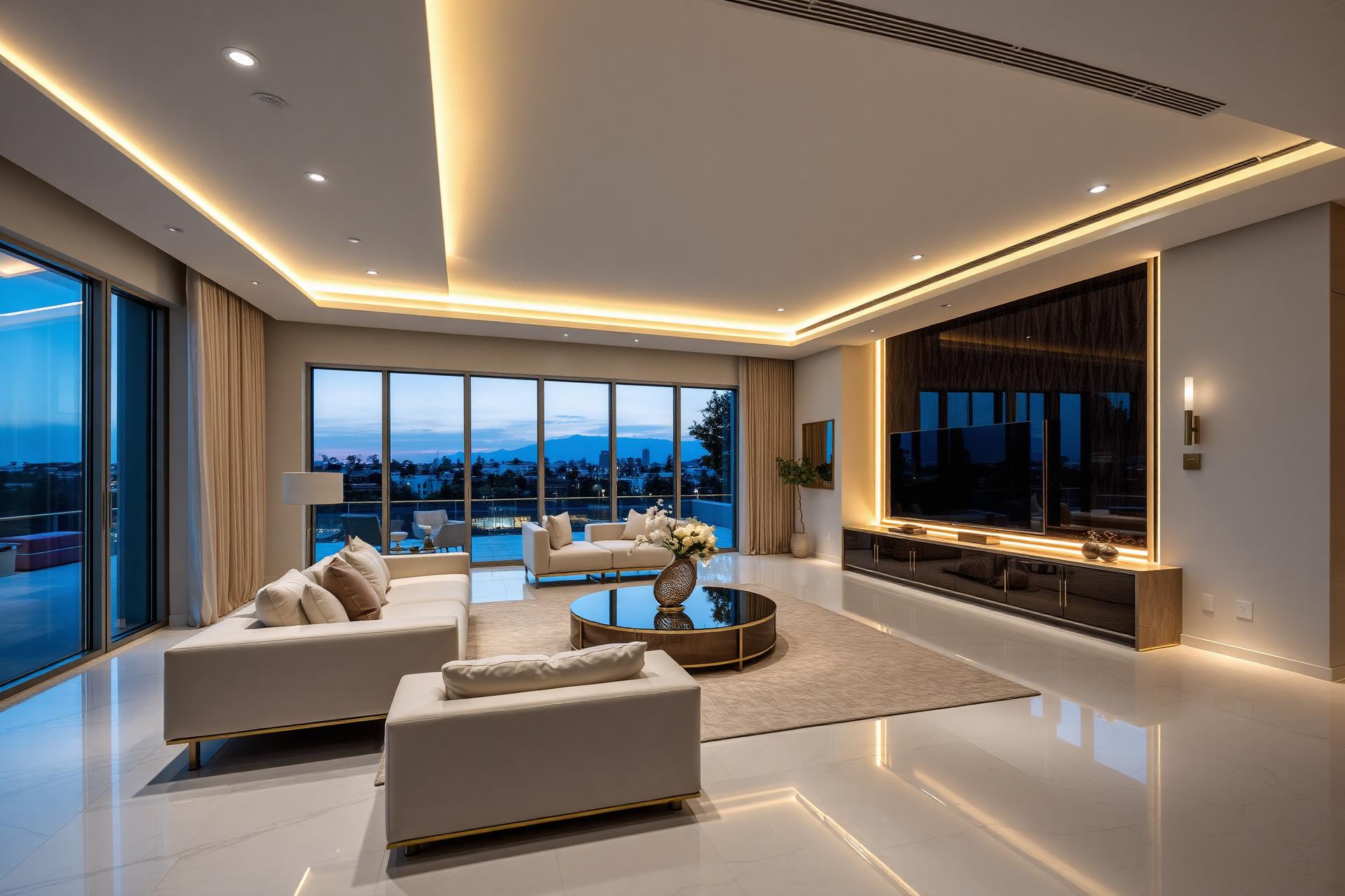 Luxury interior illuminated by Amae Light fixtures